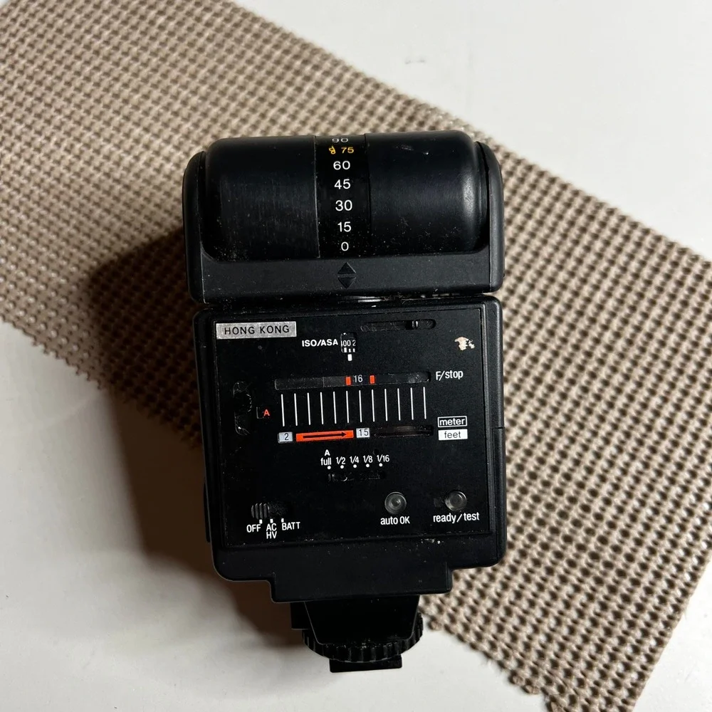 Sunpak Auto 383 Super External Flash Shoe Mount Tilting Swivel Head Black